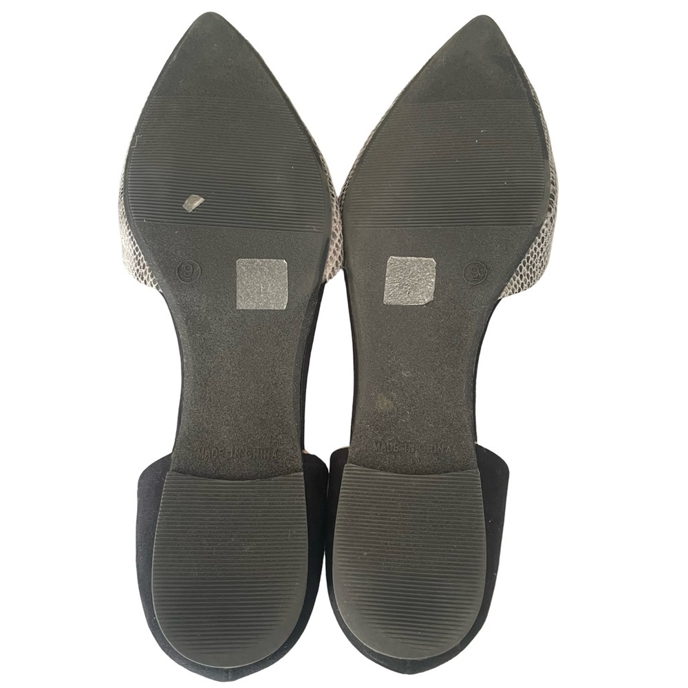 GAP Black Gray Snakeskin D’Orsay Flats Size 9 - Picture 7 of 8